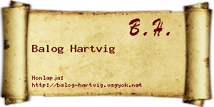 Balog Hartvig névjegykártya